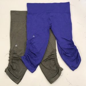 2 pair Lululemon stretch pants size 8